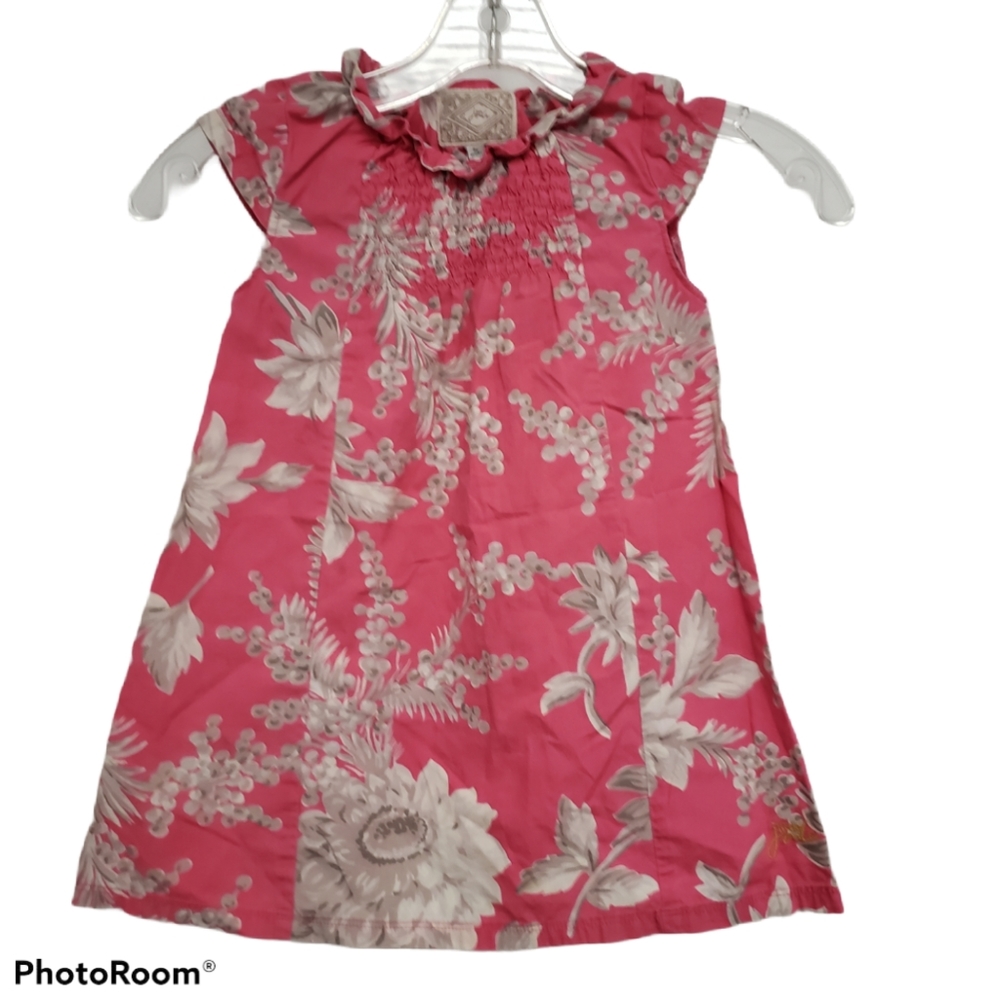 Pink Joules Dress with Leafy Pattern